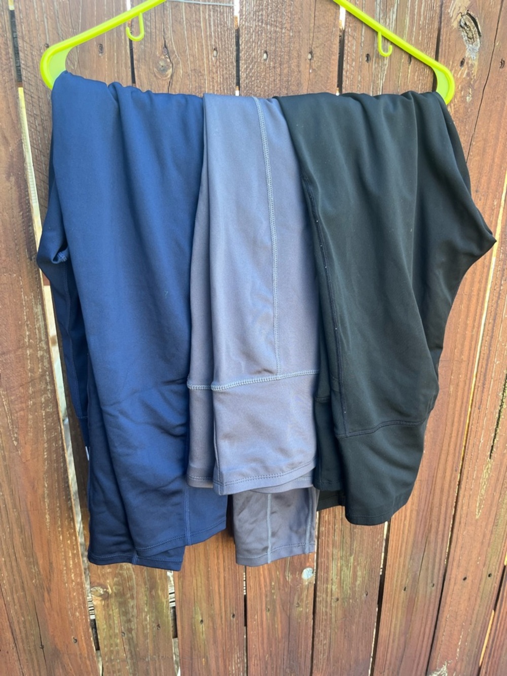 Athletic Stretch Leggings Trio - Navy, Gray, Black